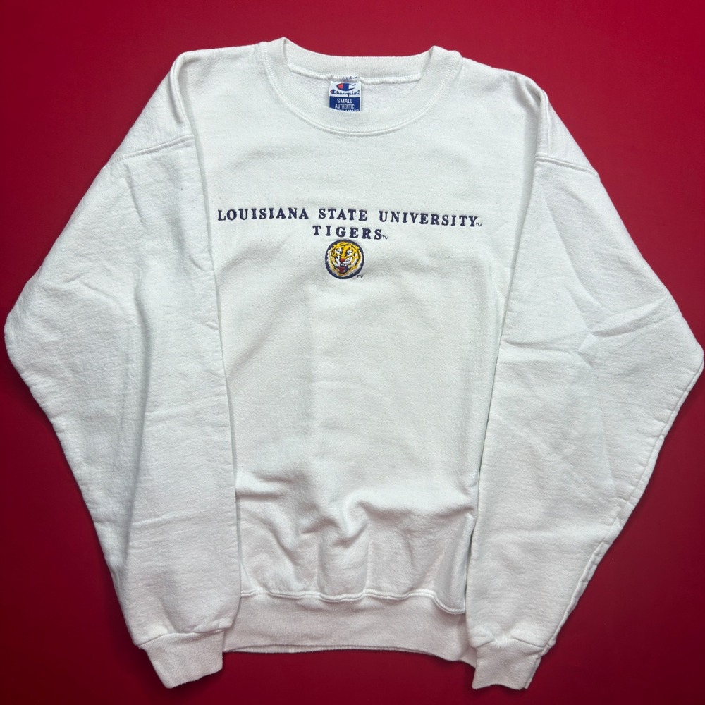 Vintage 90 Champion LSU Tigers Sweatshirt Men S White Louisiana State University